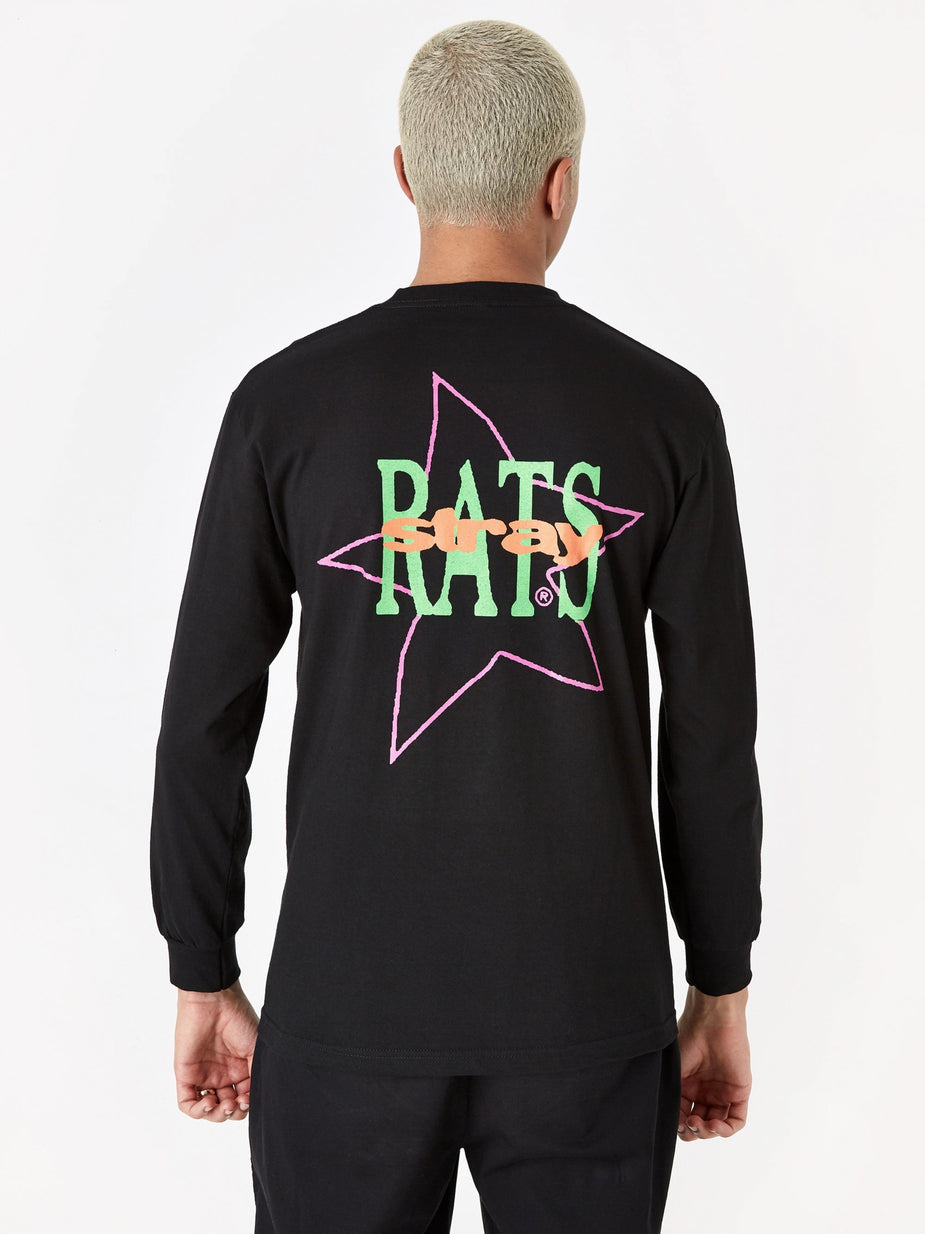 Stray Rats Stray Rats Star Rats longsleeve T-Shirt - Black - Black