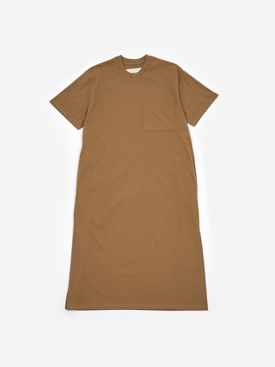 Studio Nicholson Studio Nicholson Shortsleeve Jersey Dress - Tan - Orange