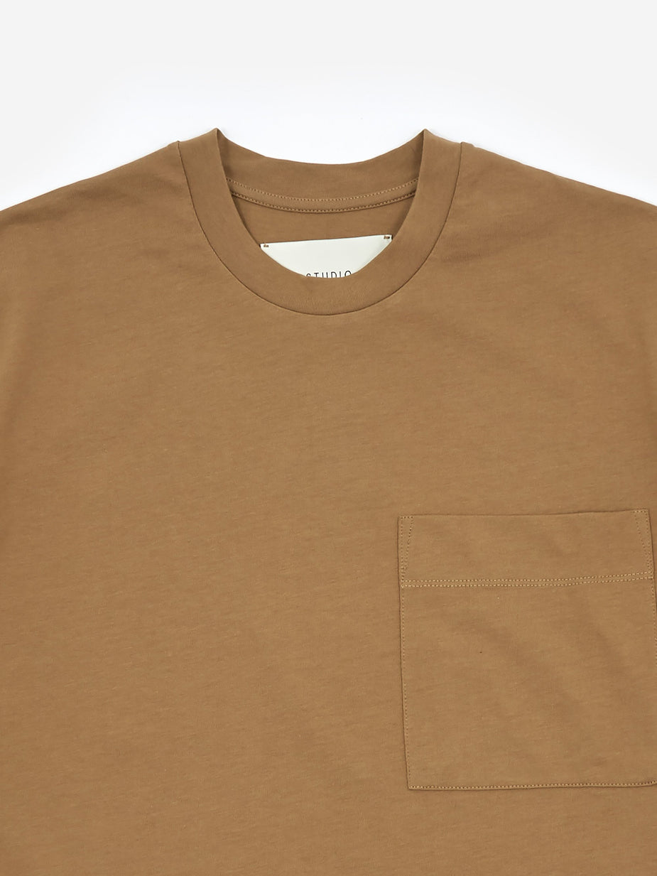 Studio Nicholson Studio Nicholson Shortsleeve Jersey Dress - Tan - Orange