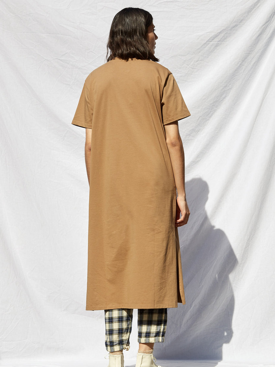 Studio Nicholson Studio Nicholson Shortsleeve Jersey Dress - Tan - Orange