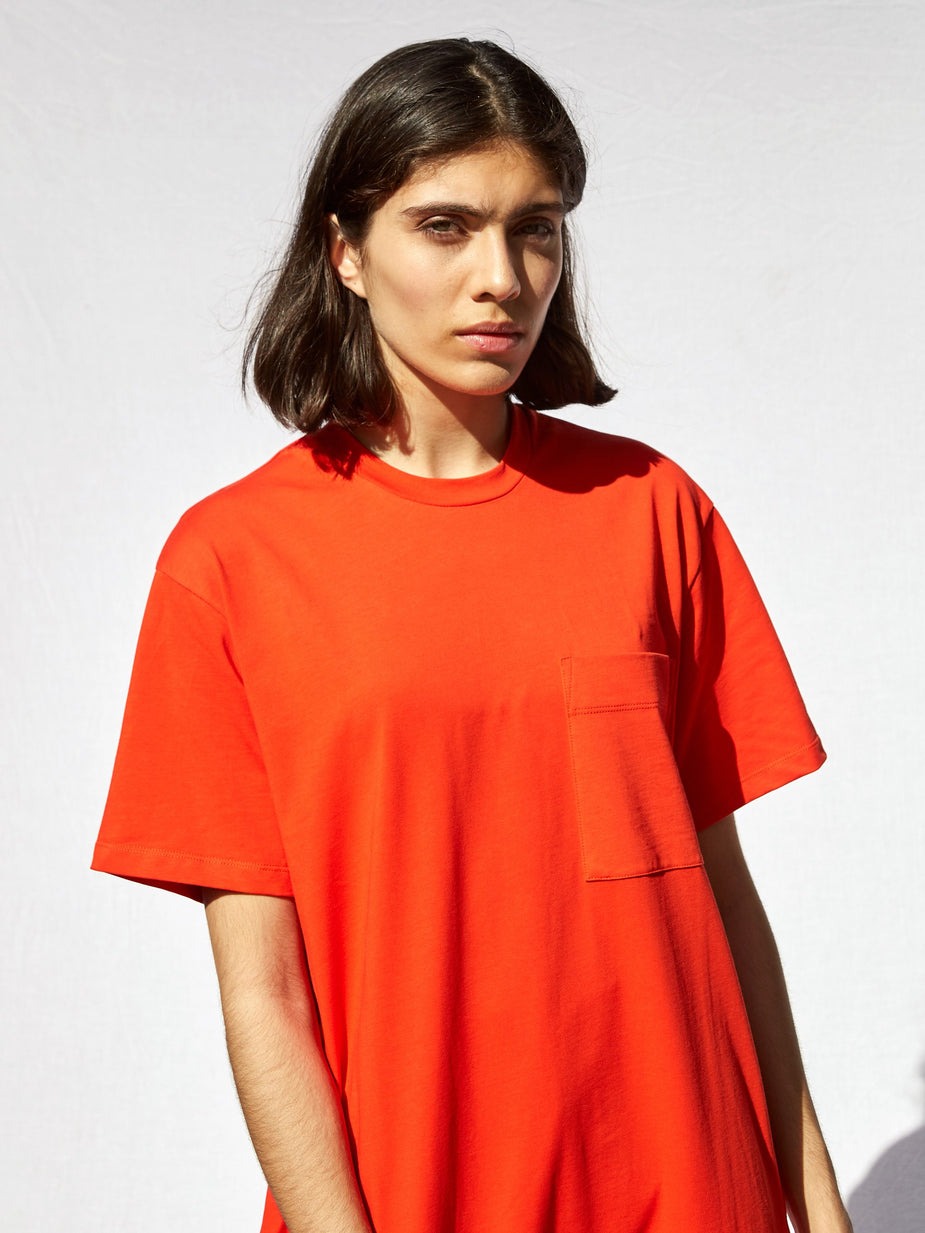 Studio Nicholson Studio Nicholson Shortsleeve Jersey Dress - Tomato - Other