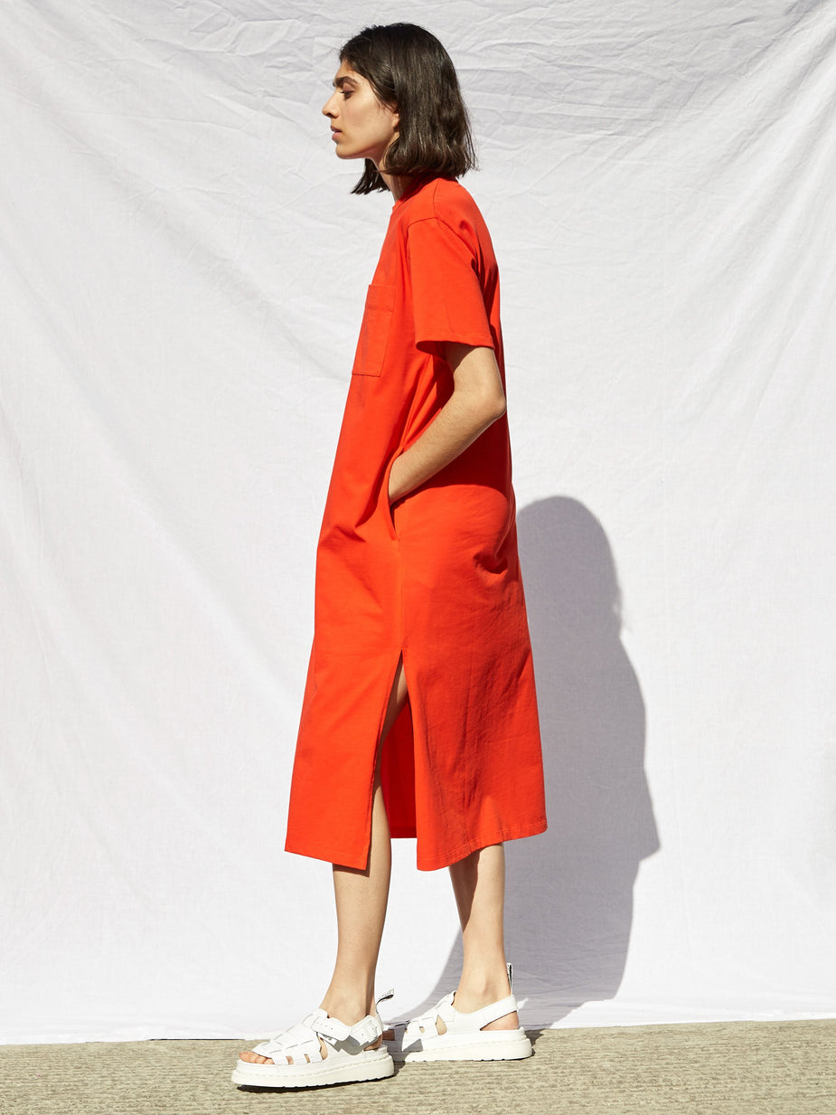 Studio Nicholson Studio Nicholson Shortsleeve Jersey Dress - Tomato - Other