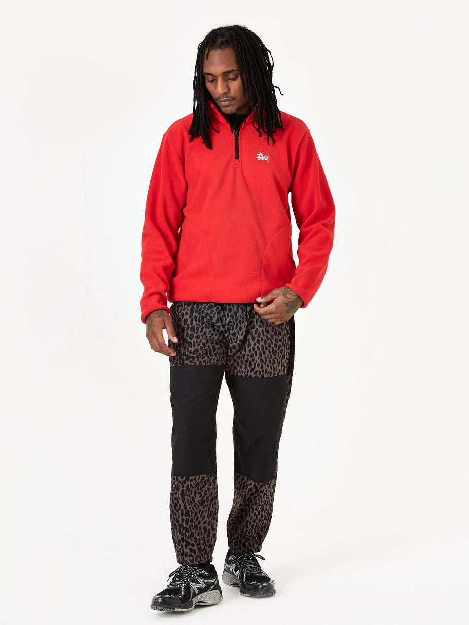 Stussy Stussy Basic Polar Fleece Mock Neck Top - Red - Red