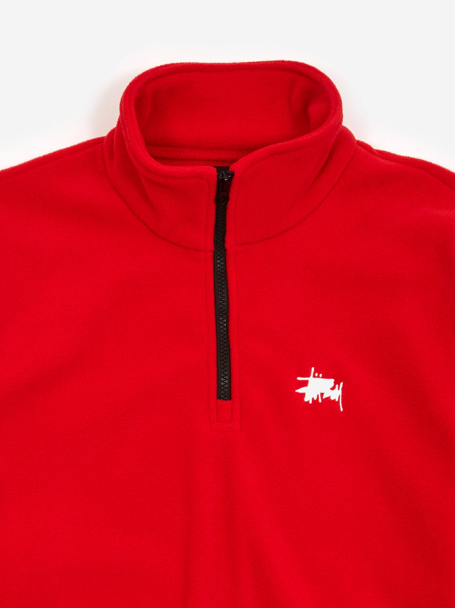 Stussy Stussy Basic Polar Fleece Mock Neck Top - Red - Red