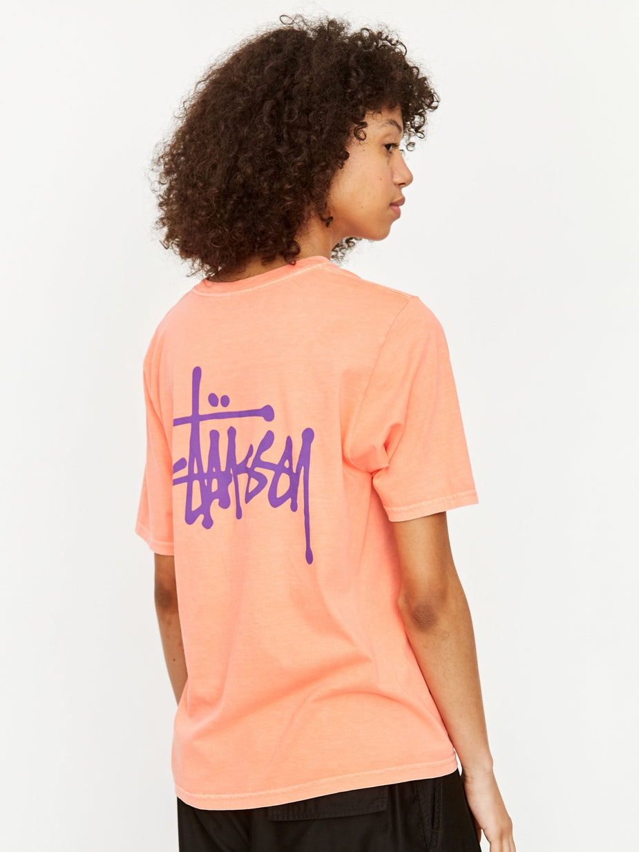 Stussy Stussy Basic Pigment Dyed T-Shirt - Neon Orange - Orange