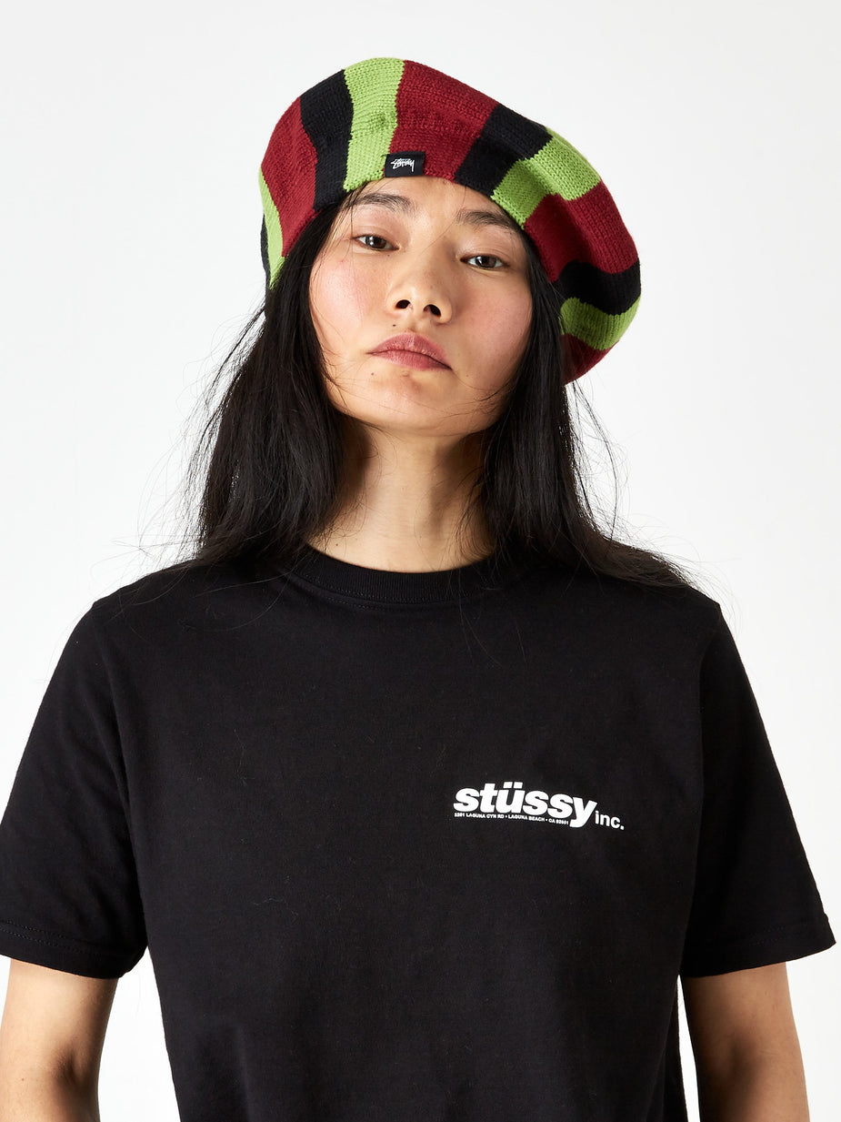 Stussy Stussy Belmont Stripe Beret - Red - Red