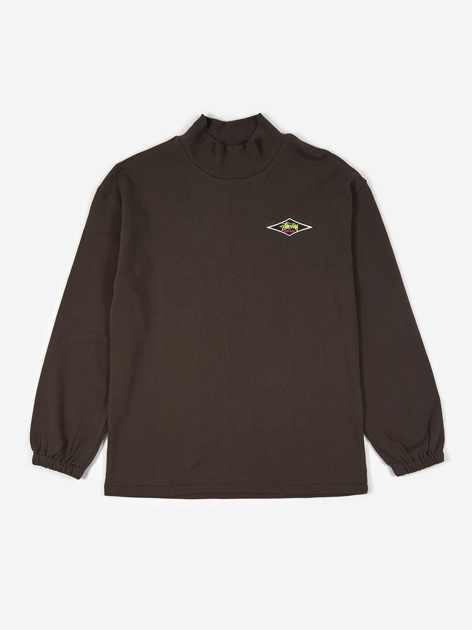 Stussy Stussy Benton Longsleeve Terry Mock Neck Top - Charcoal - Grey