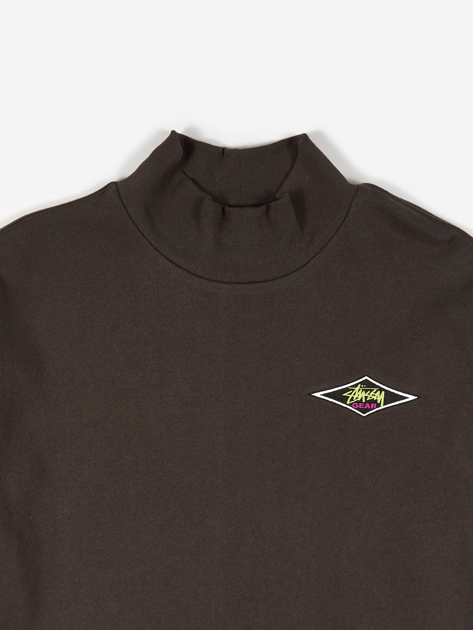 Stussy Stussy Benton Longsleeve Terry Mock Neck Top - Charcoal - Grey