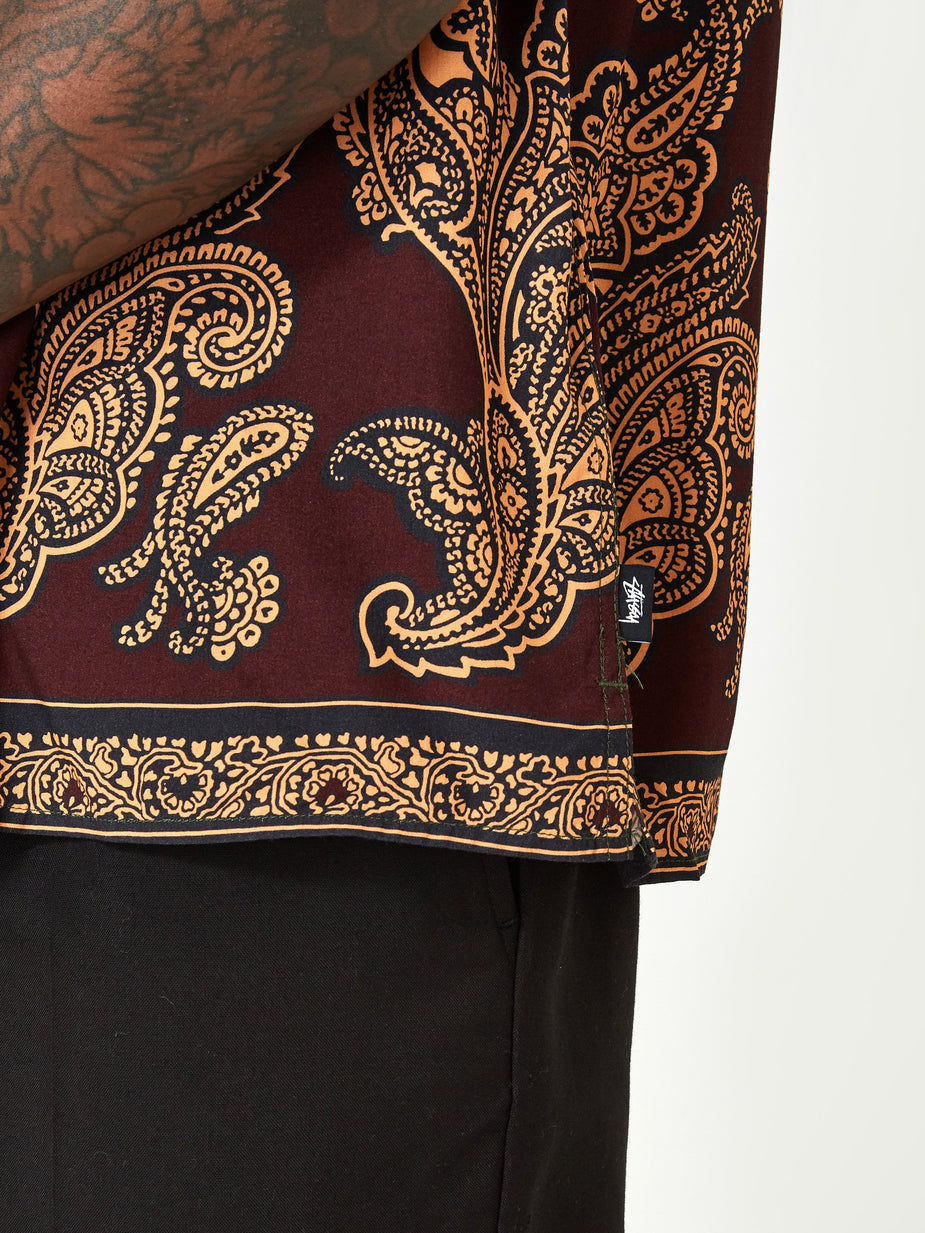 Stussy Stussy Block Paisley Shirt - Burgundy - Red