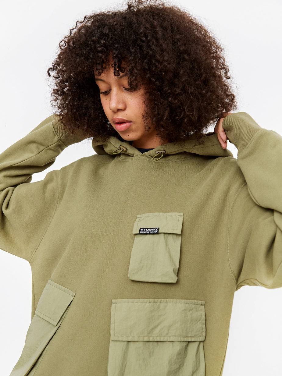Stussy Stussy Cargo Fleece Hoodie - Khaki - Neutrals