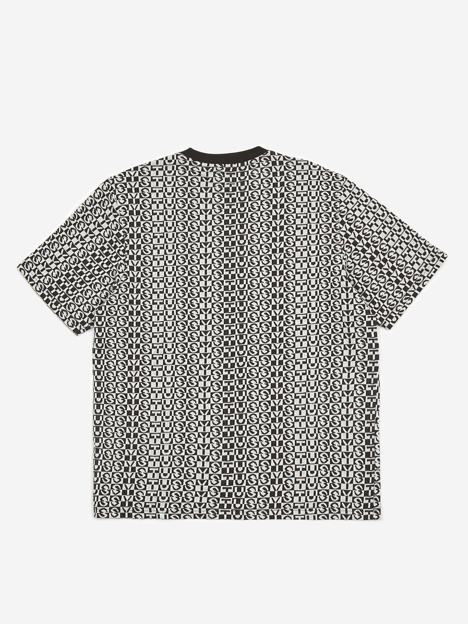 Stussy Stussy Check Crewneck T-Shirt - Black - Black