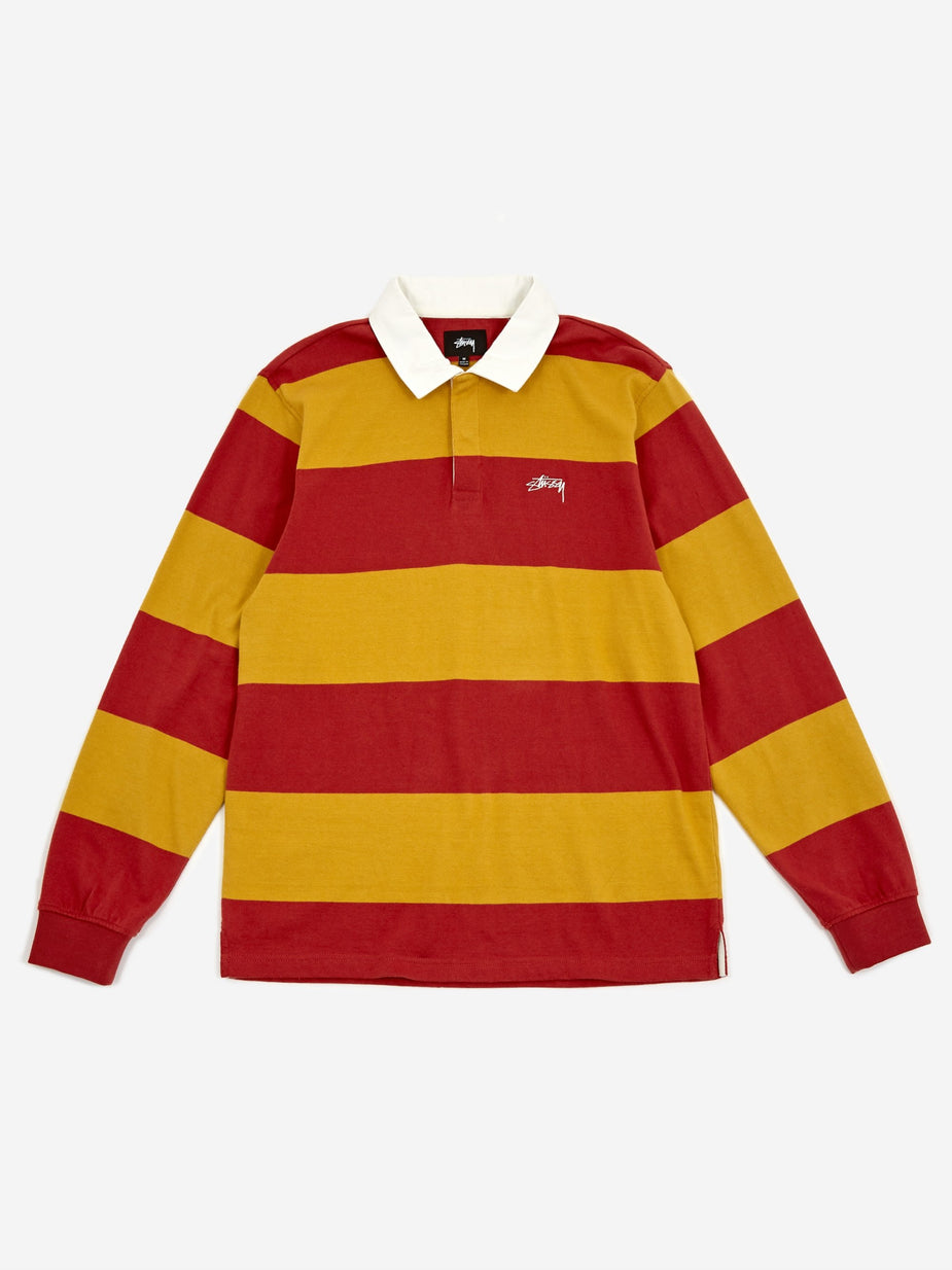 Stussy Stussy Classic Stripe Longsleeve Rugby Shirt - Mustard - Yellow