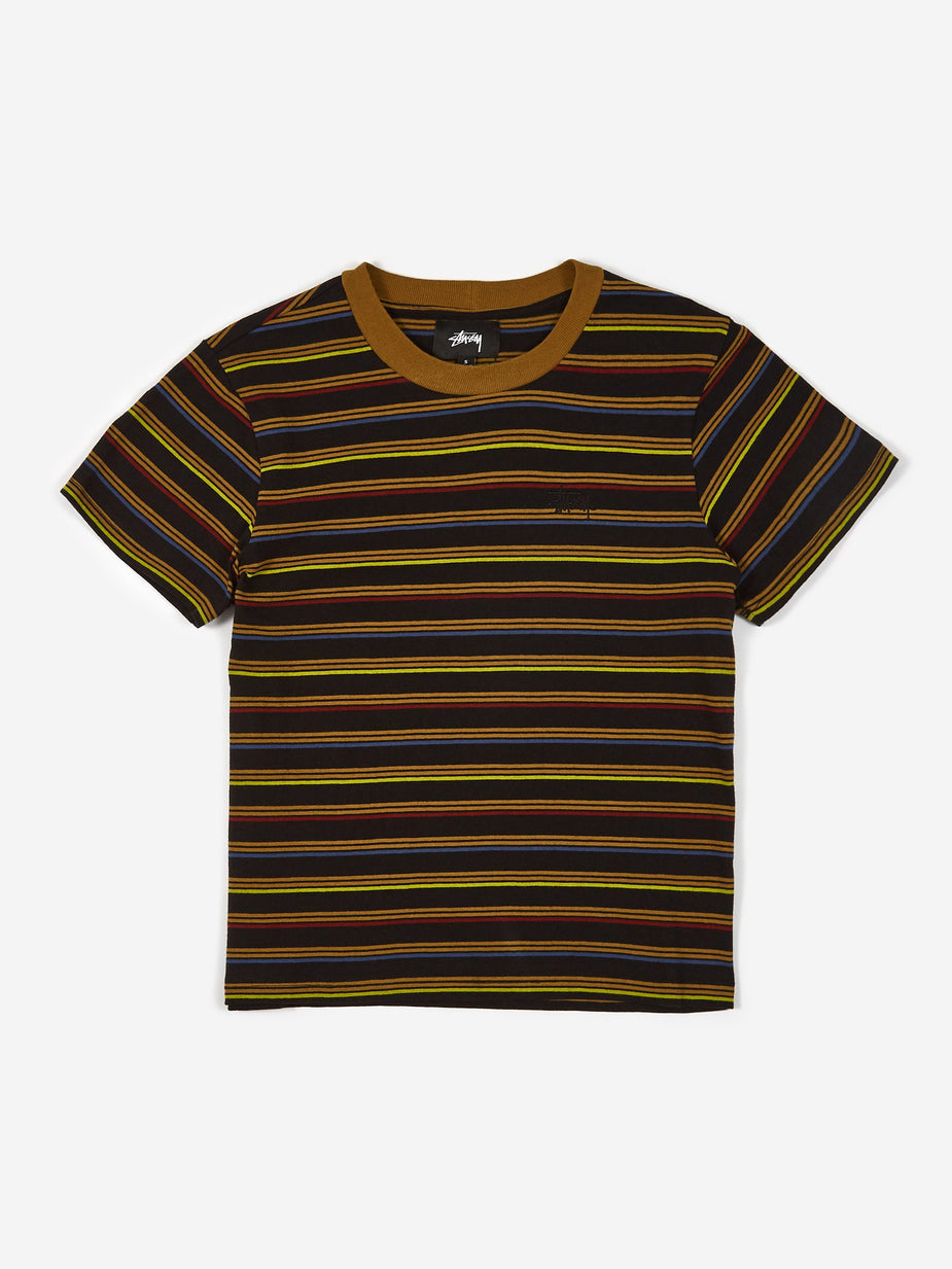 Stussy Stussy Cruz Stripe Cropped T-Shirt - Black - Black
