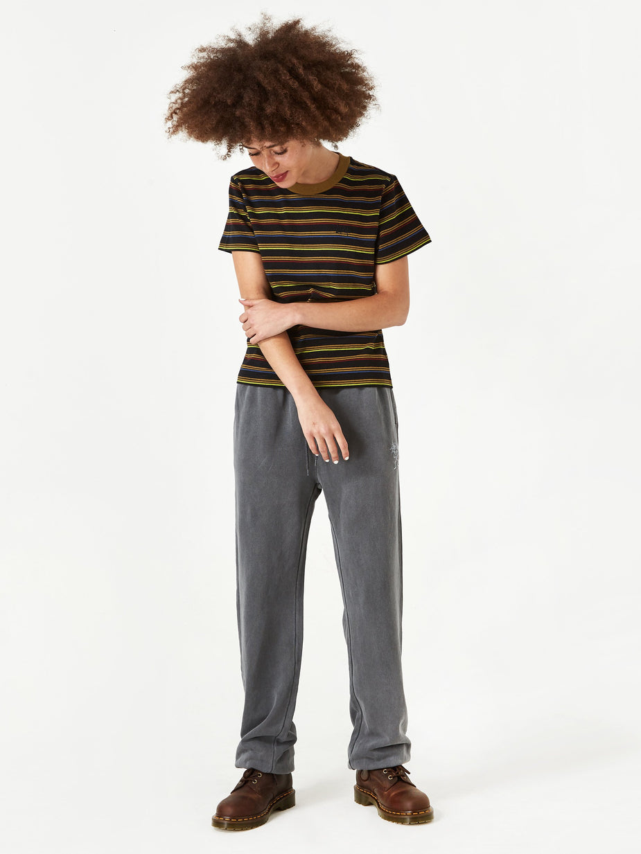 Stussy Stussy Cruz Stripe Cropped T-Shirt - Black - Black