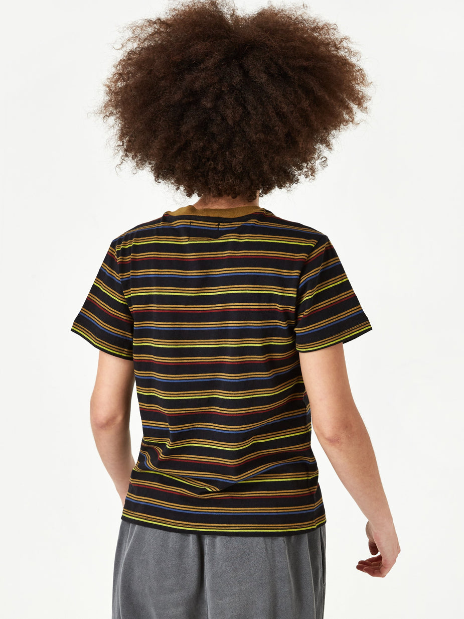 Stussy Stussy Cruz Stripe Cropped T-Shirt - Black - Black