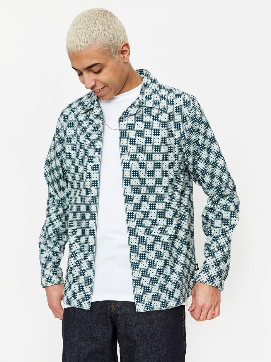 Stussy Stussy Dice Checker Shirt - Indigo - Blue