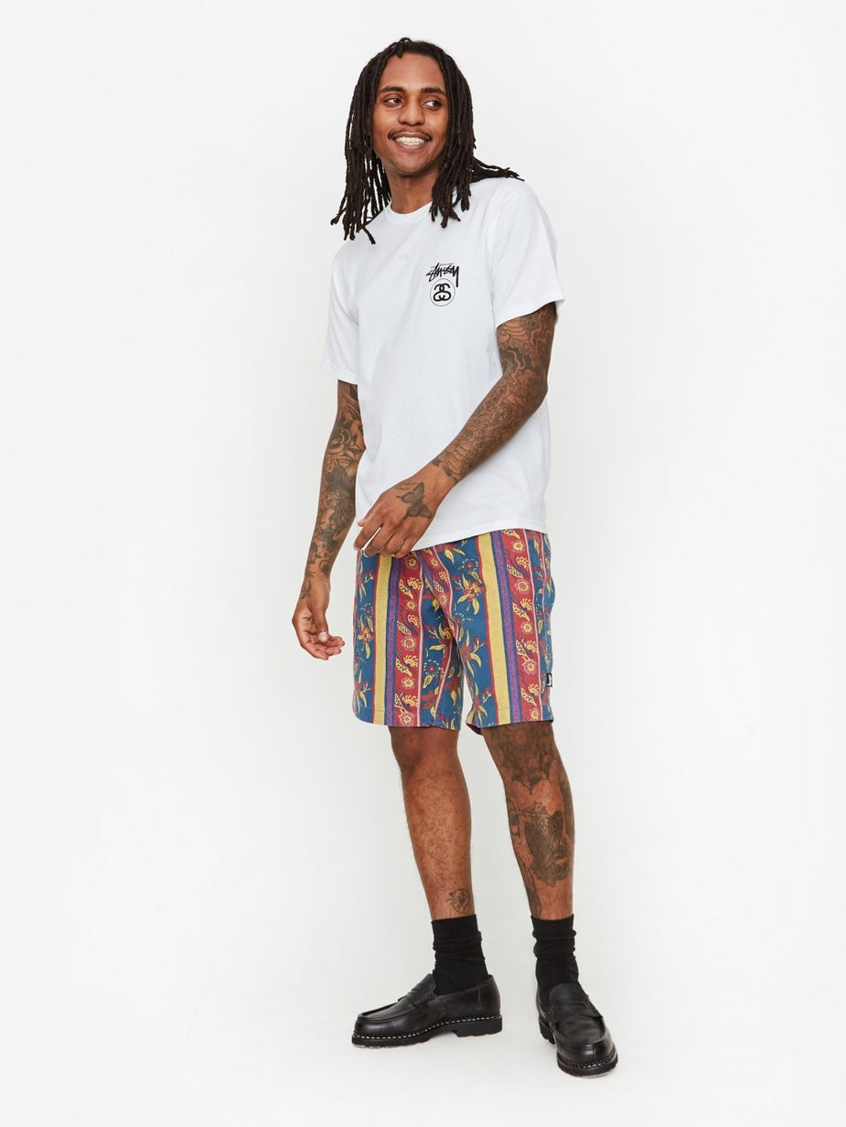 Stussy Stussy Fleur Stripe Beach Short - Navy - Blue