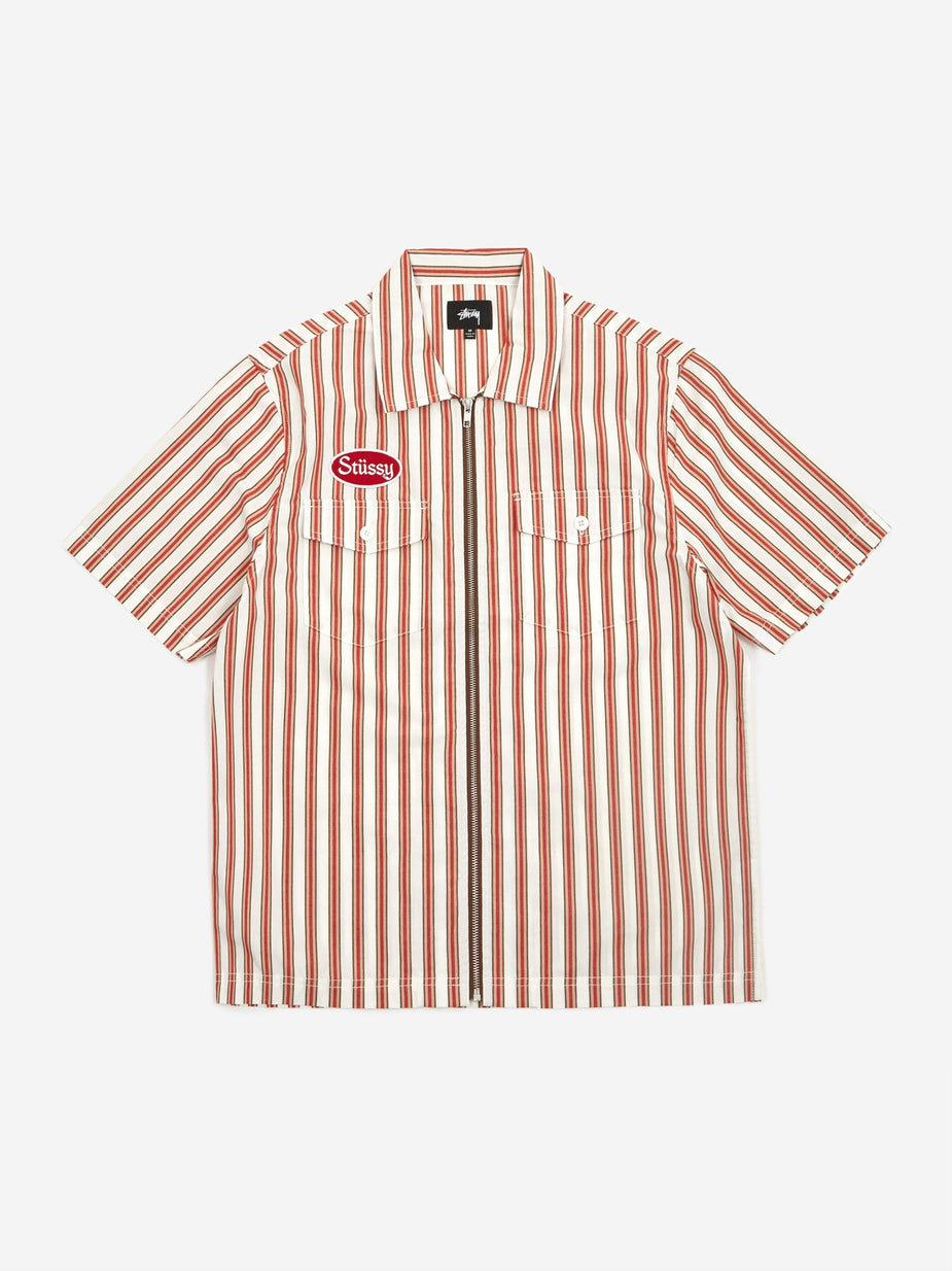 Stussy Stussy Garage Zip Up Shirt - Stripe - Other