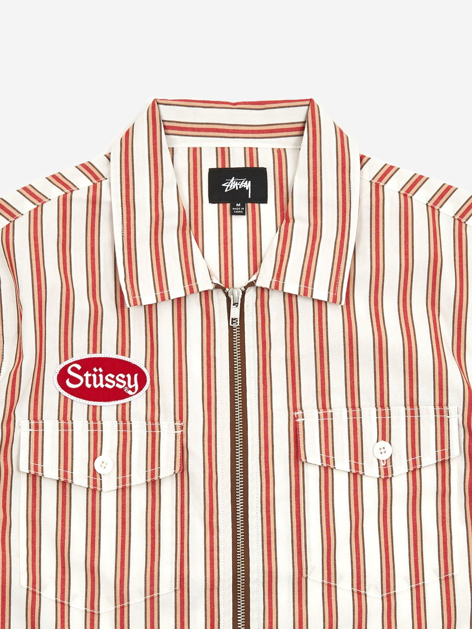 Stussy Stussy Garage Zip Up Shirt - Stripe - Other