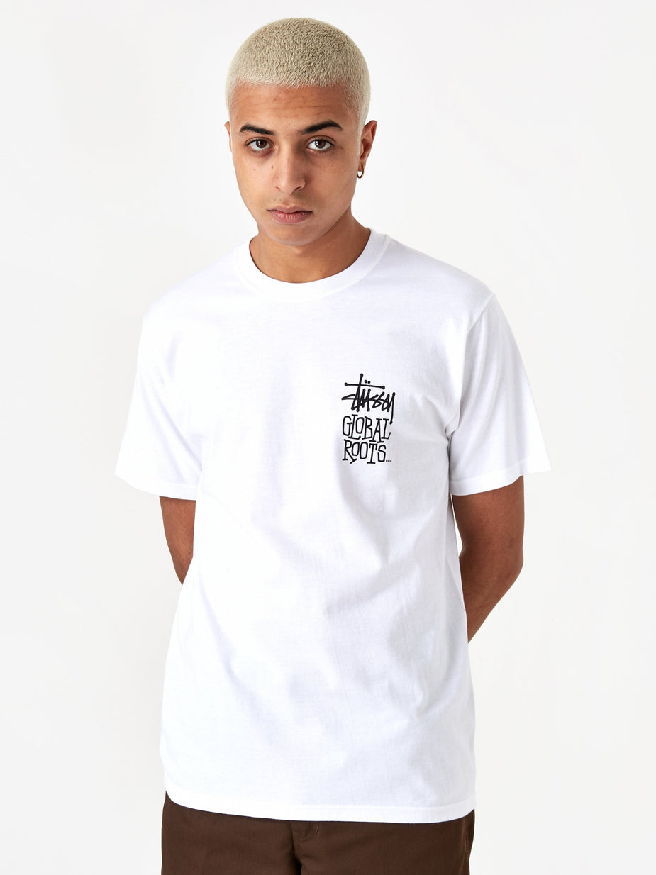 Stussy Stussy Global Roots Shortsleeve T-Shirt - White - White