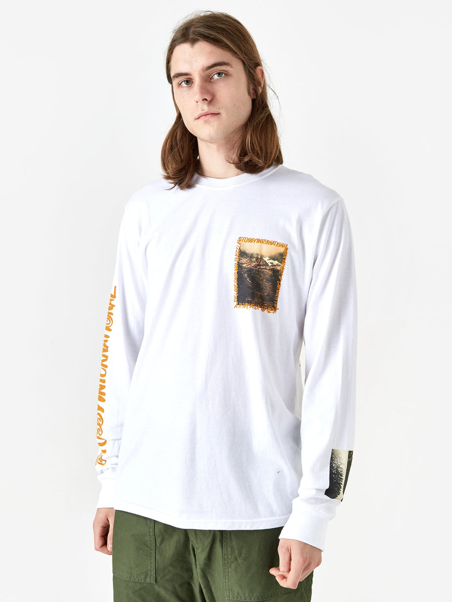 Stussy Stussy Great Outdoors Longsleeve T-Shirt - White - White