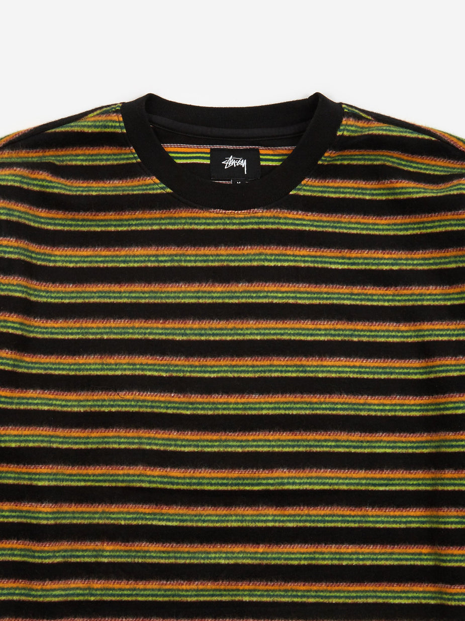Stussy Stussy Hudson Stripe Longsleeve Crewneck T-Shirt - Black - Black