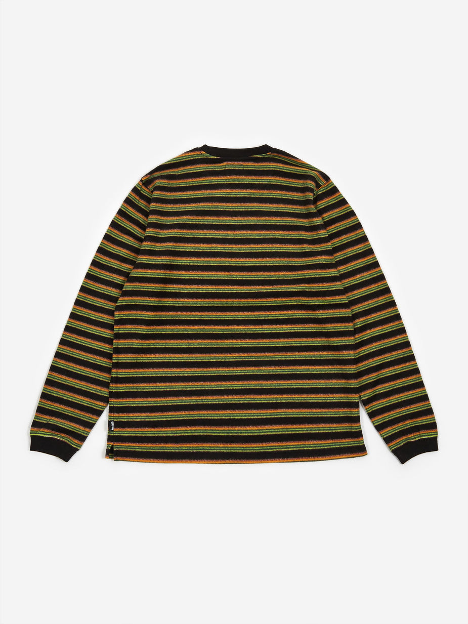 Stussy Stussy Hudson Stripe Longsleeve Crewneck T-Shirt - Black - Black