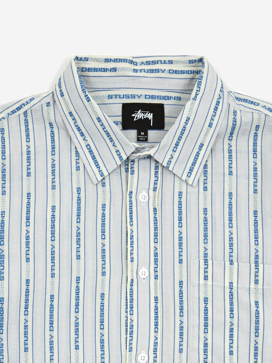 Stussy Stussy Jacquard Logo Stripe Shirt - White - White