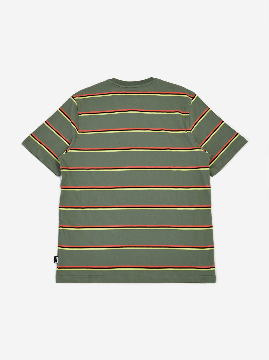 Stussy Stussy Kaden Stripe Crewneck T-Shirt - Green - Green