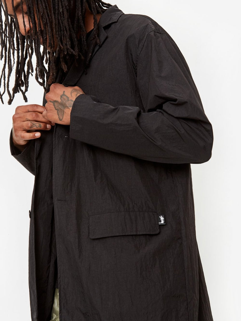 Stussy Stussy Long Light Nylon Coat - Black - Black