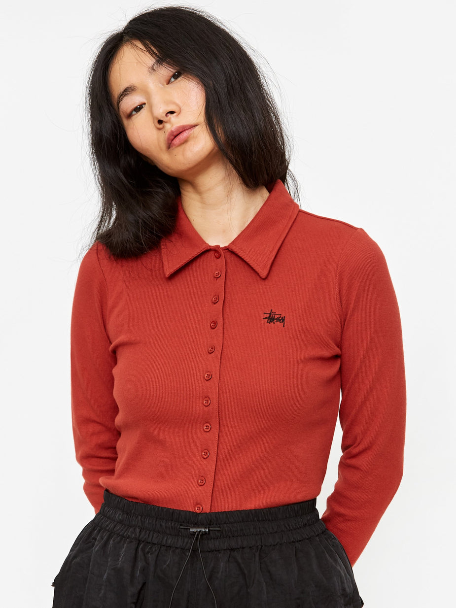Stussy Stussy Maya Longsleeve Button Down - Brick - Other