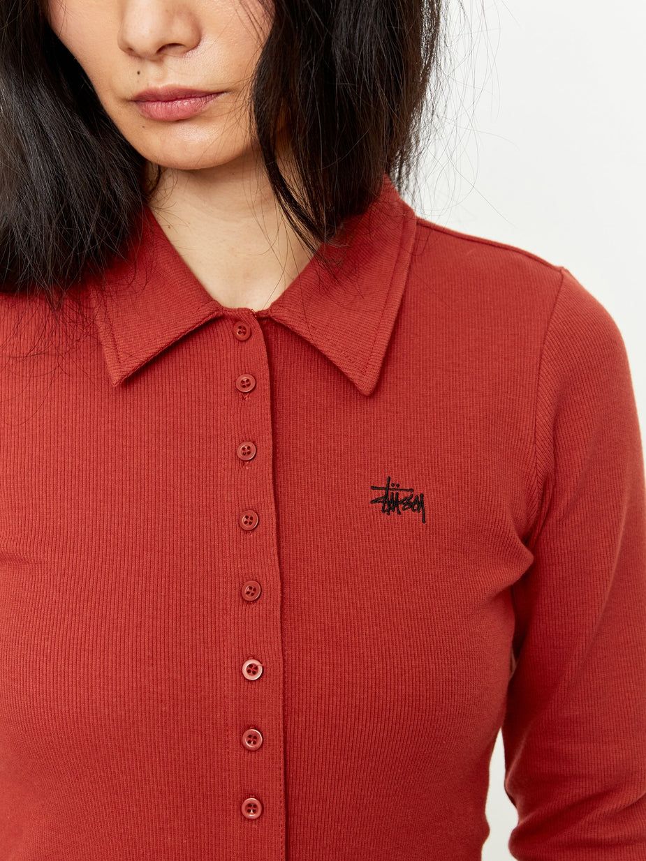 Stussy Stussy Maya Longsleeve Button Down - Brick - Other