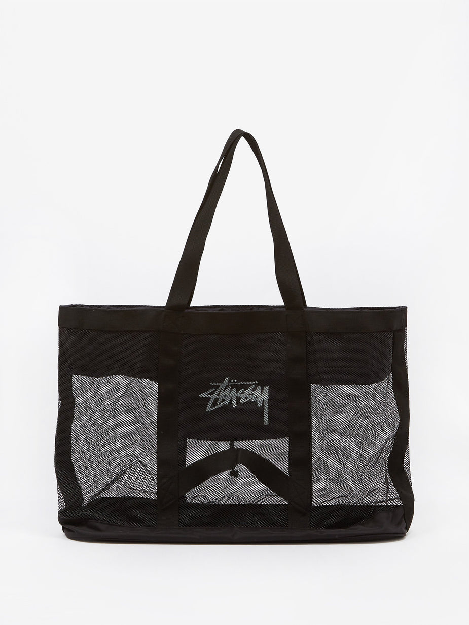Stussy Stussy Mesh Beach Tote Bag - Black - Black