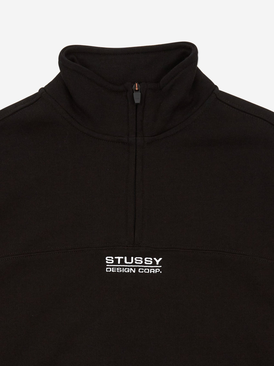 Stussy Stussy Mock Neck Half Zip Sweatshirt - Black - Black