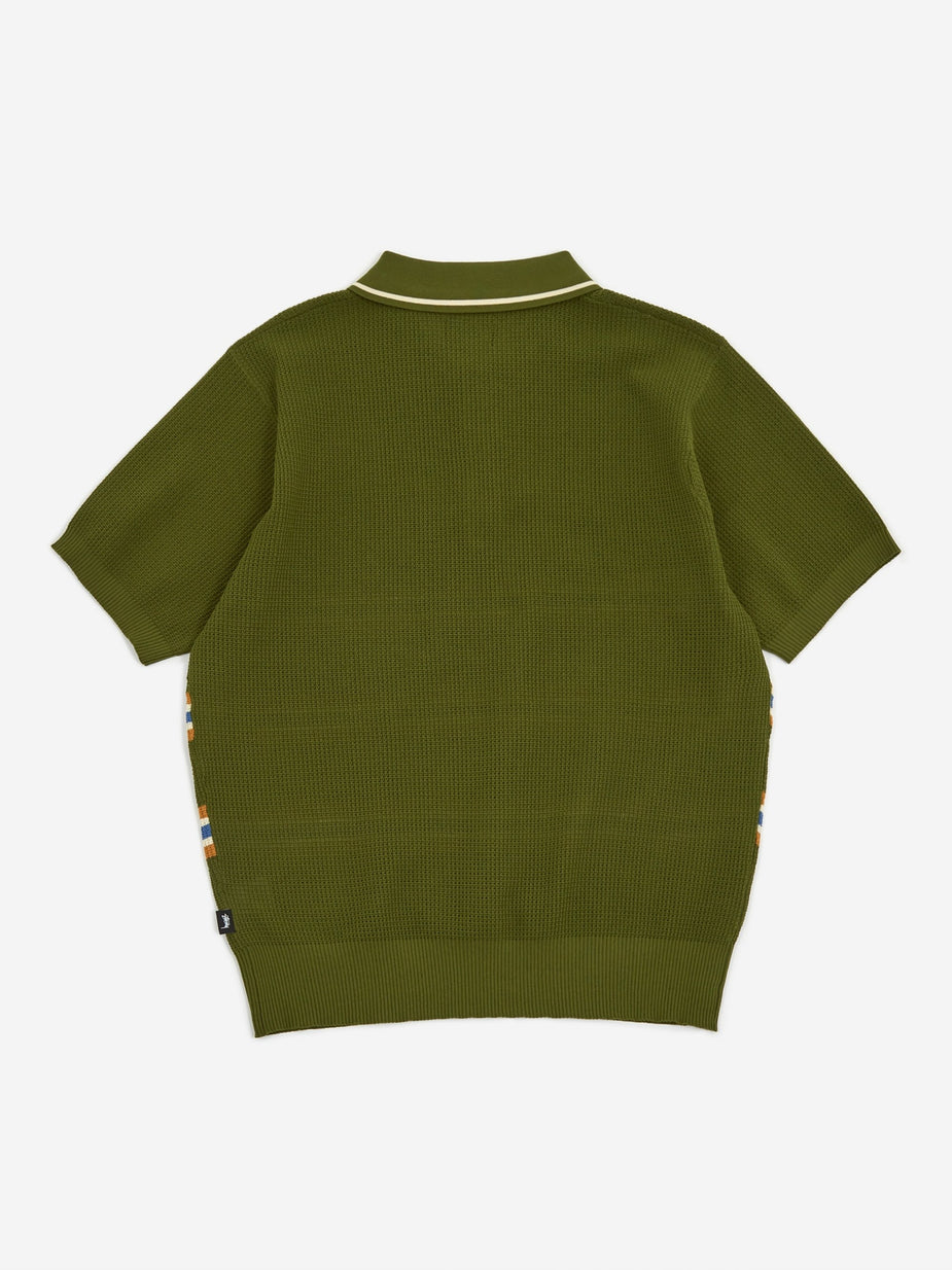 Stussy Stussy Montenegro Stripe Shortsleve Polo Shirt - Green - Green