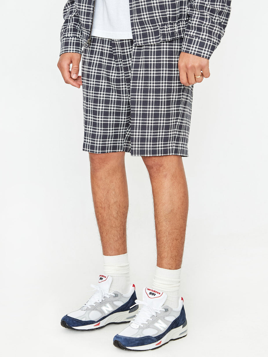 Stussy Stussy Plaid Linen Bryan Short - Navy - Blue