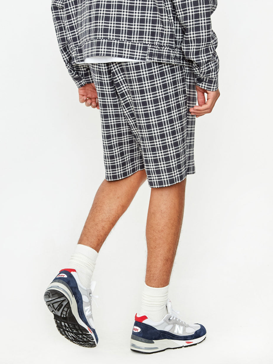 Stussy Stussy Plaid Linen Bryan Short - Navy - Blue