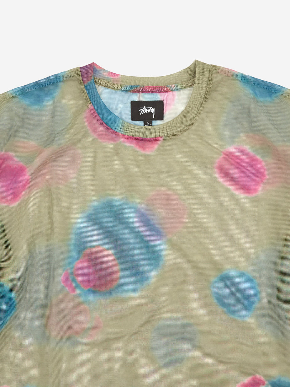 Stussy Stussy Printed Longsleeve Mesh T-Shirt - Olive Multi - Multi