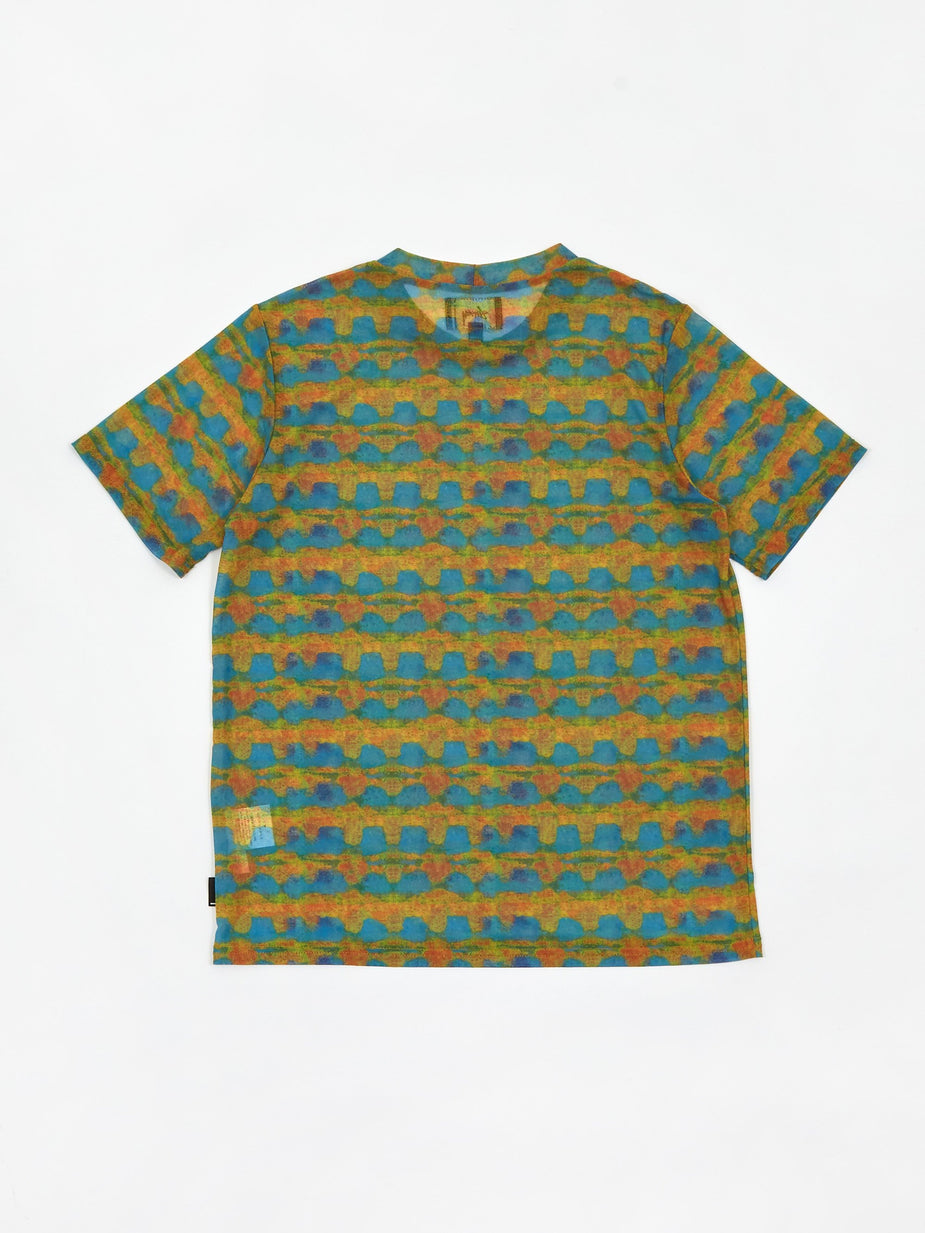Stussy Stussy Printed Plaid Mesh T-Shirt - Yellow - Yellow