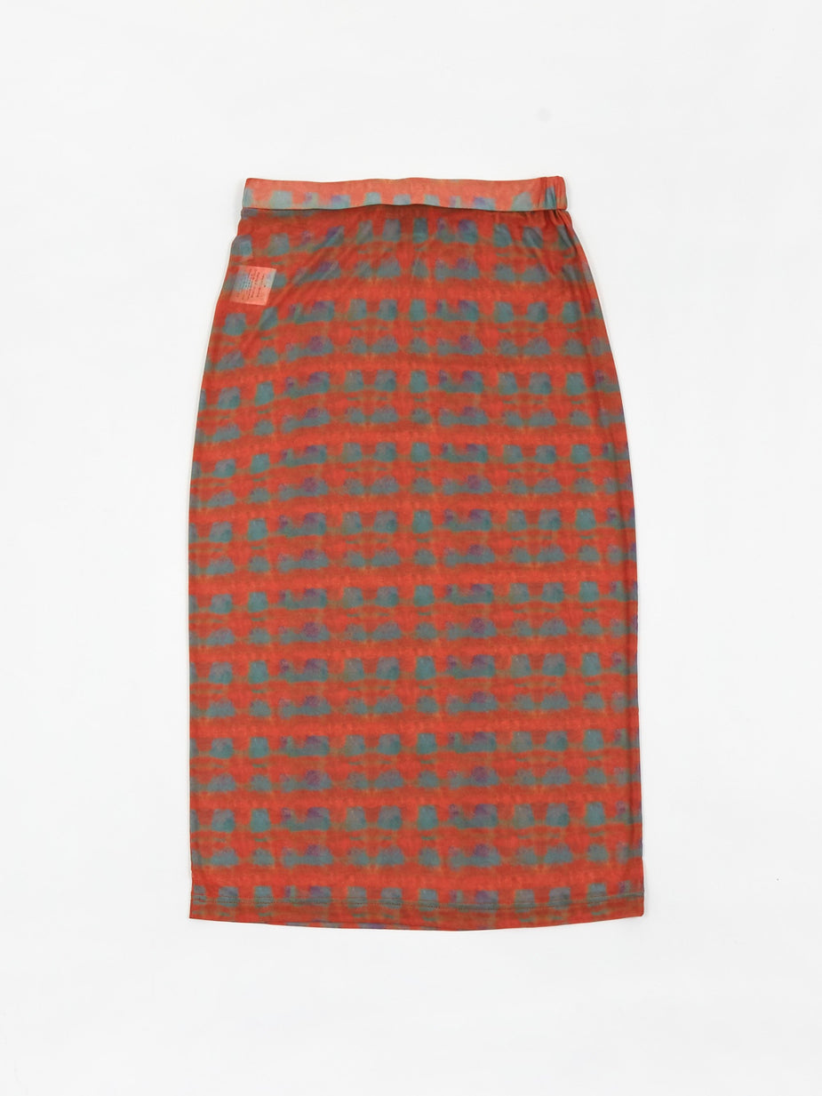 Stussy Stussy Printed Plaid Mesh Tube Skirt - Red - Red