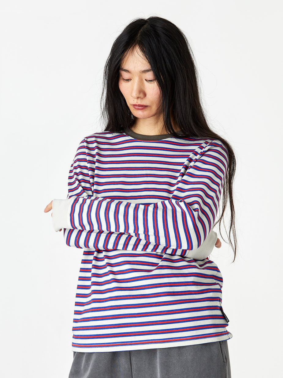 Stussy Stussy Printed Stripe Longsleeve T-shirt - Off White - White