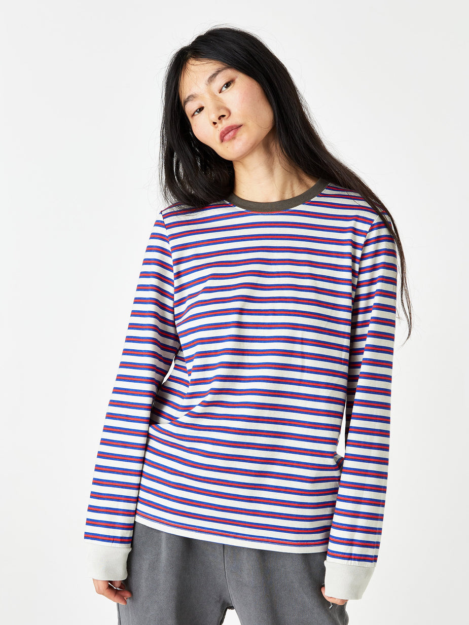 Stussy Stussy Printed Stripe Longsleeve T-shirt - Off White - White