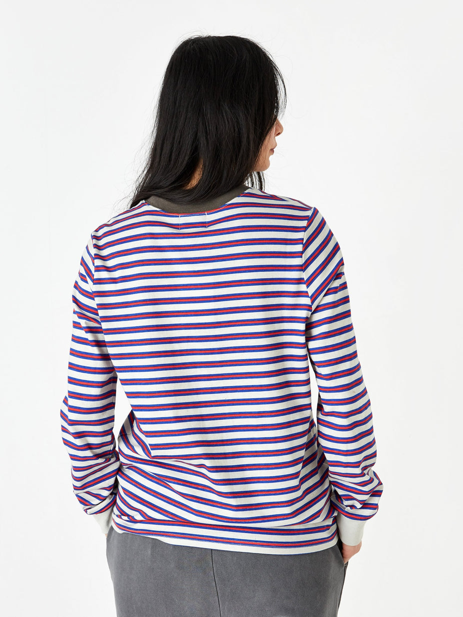 Stussy Stussy Printed Stripe Longsleeve T-shirt - Off White - White
