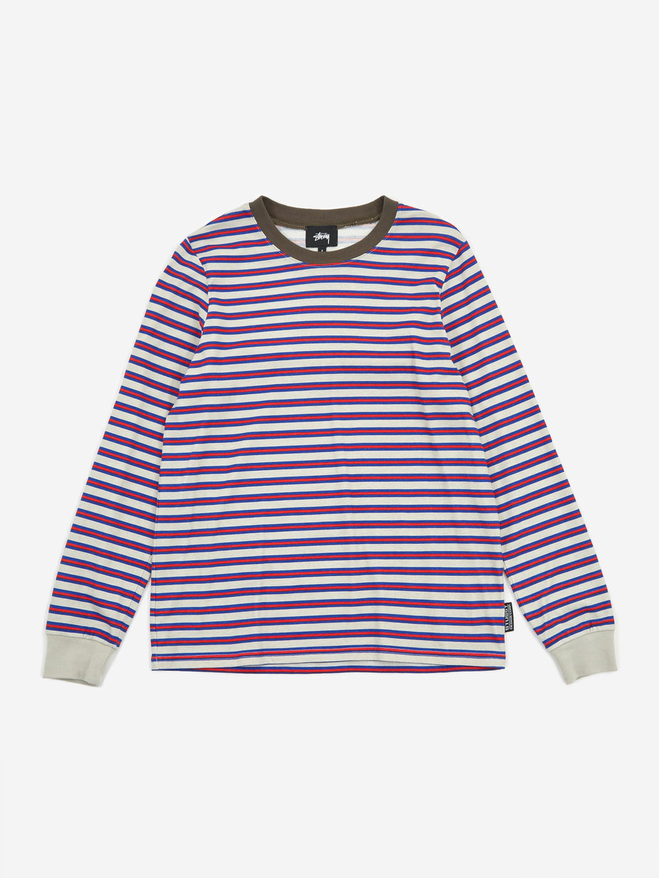 Stussy Stussy Printed Stripe Longsleeve T-shirt - Off White - White