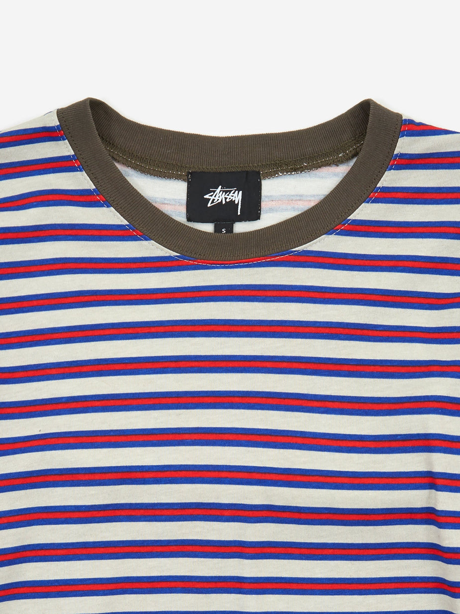 Stussy Stussy Printed Stripe Longsleeve T-shirt - Off White - White
