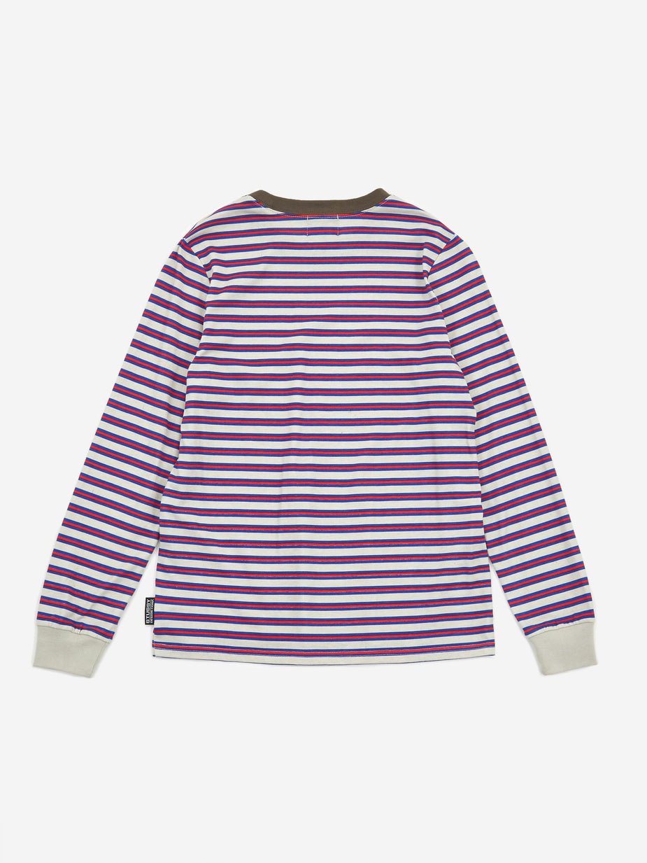 Stussy Stussy Printed Stripe Longsleeve T-shirt - Off White - White