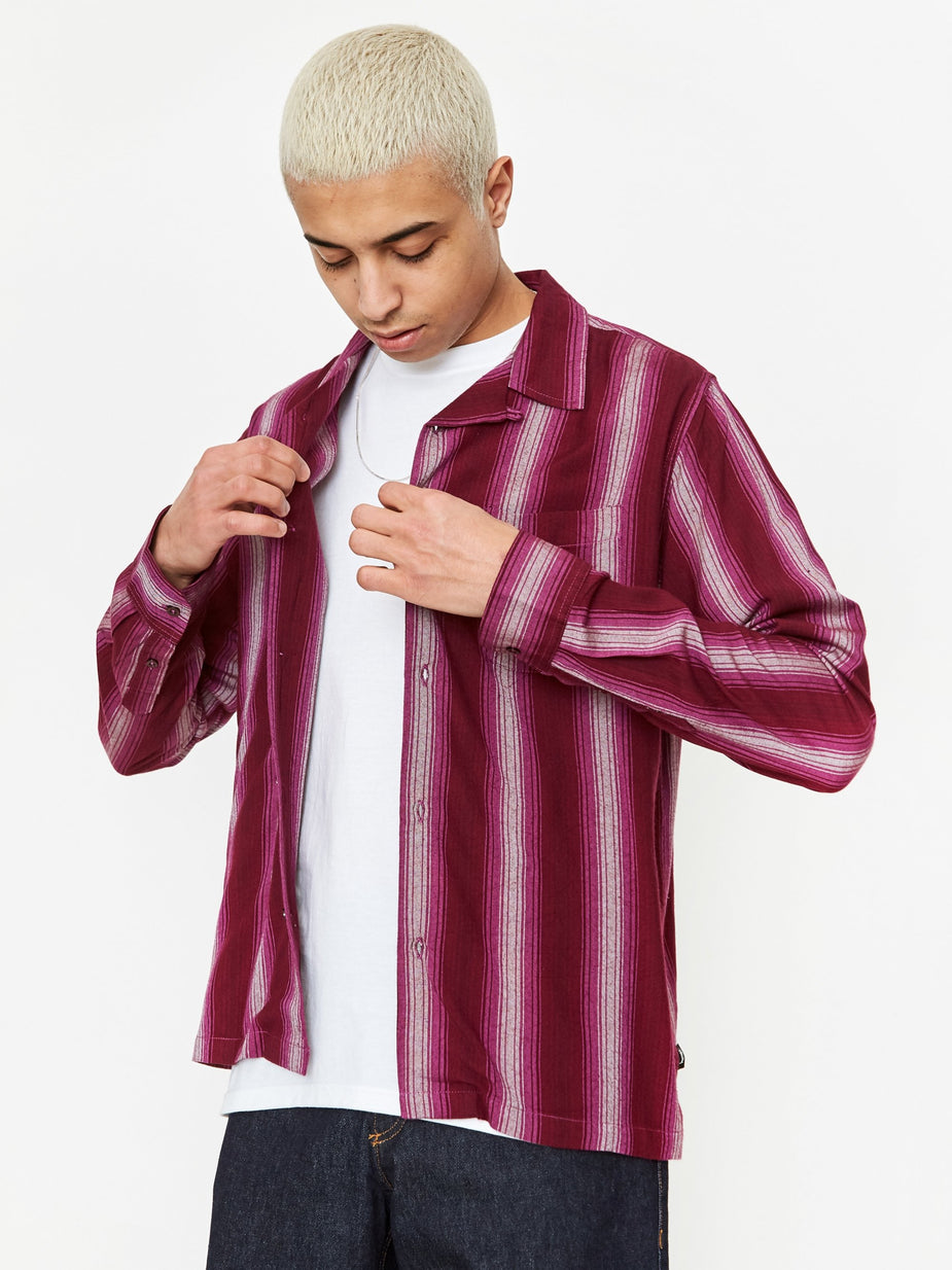 Stussy Stussy Shadow Striped Shirt - Berry - Other