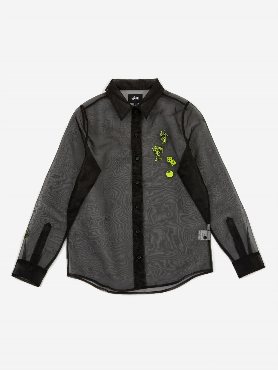 Stussy Stussy Sheer Embroidered Shirt - Black - Black