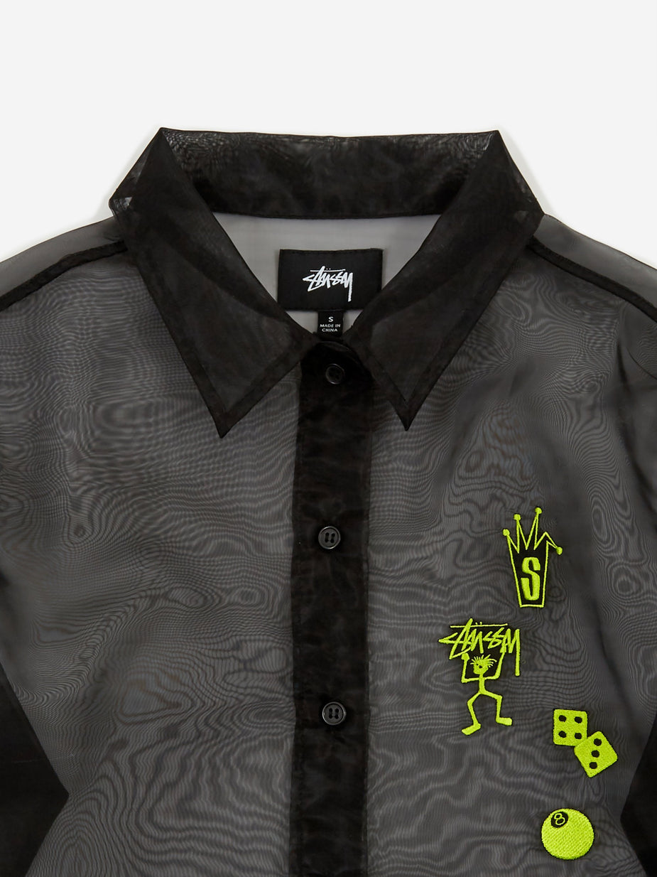 Stussy Stussy Sheer Embroidered Shirt - Black - Black