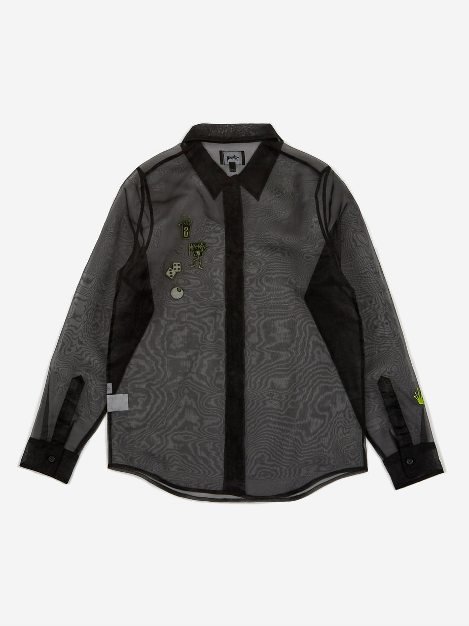 Stussy Stussy Sheer Embroidered Shirt - Black - Black